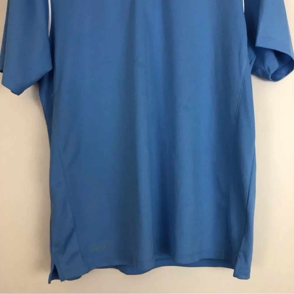 Nike Dri-Fit Men's Medium UNC Blue Polo Top Athletic Button Front Shirt